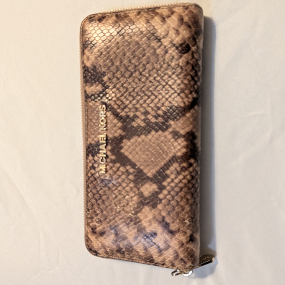 Michael Kors Brown Snake Pattern Wallet